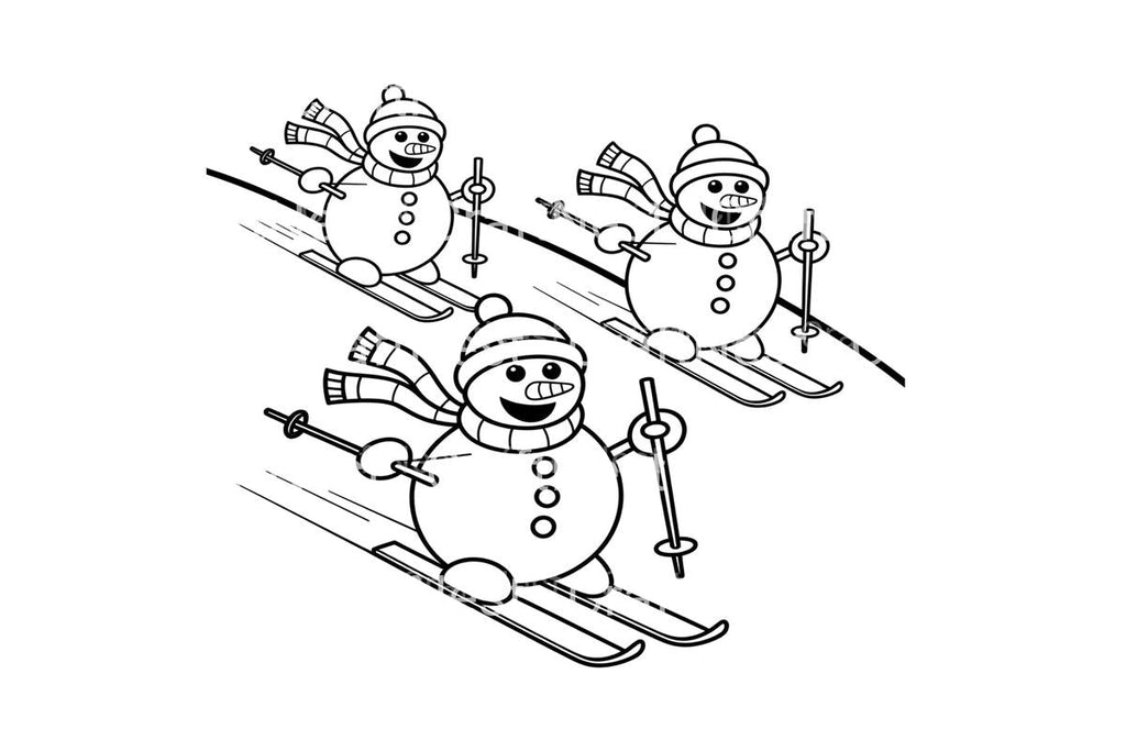 Snowman Skiing Adventure Coloring Books