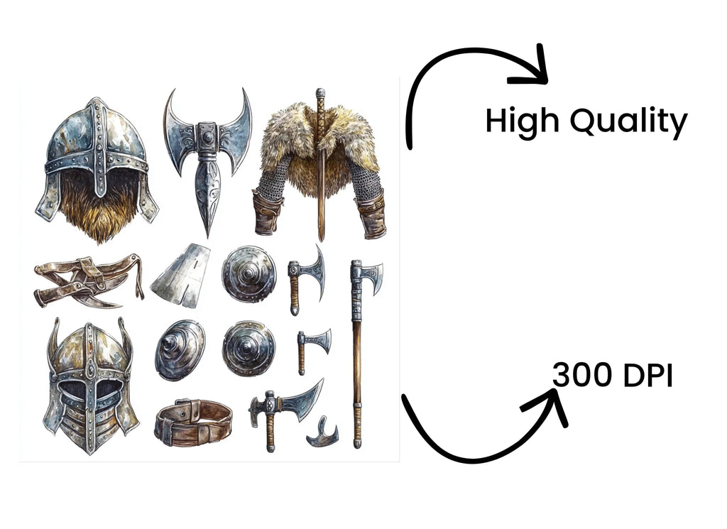 Viking Helmets Clipart Bundle