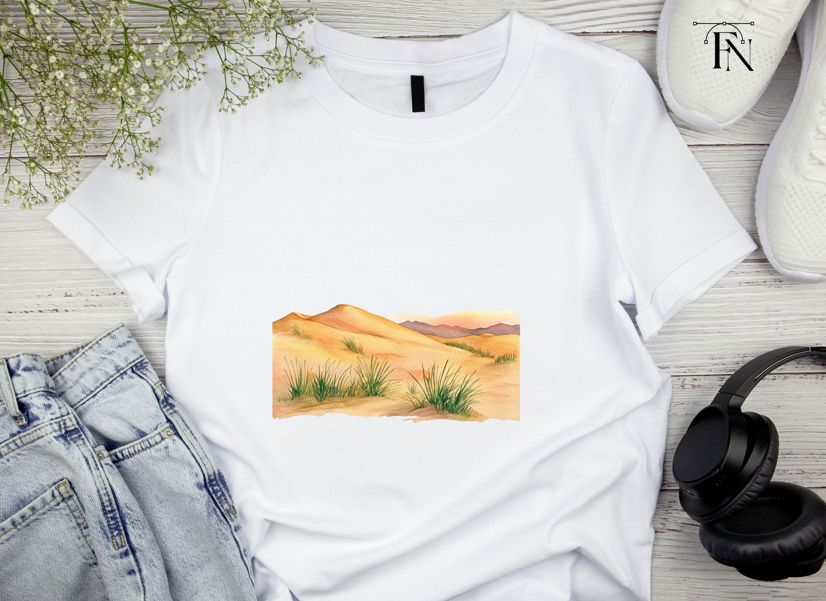 Desert Landscape Dunes Clipart Bundle