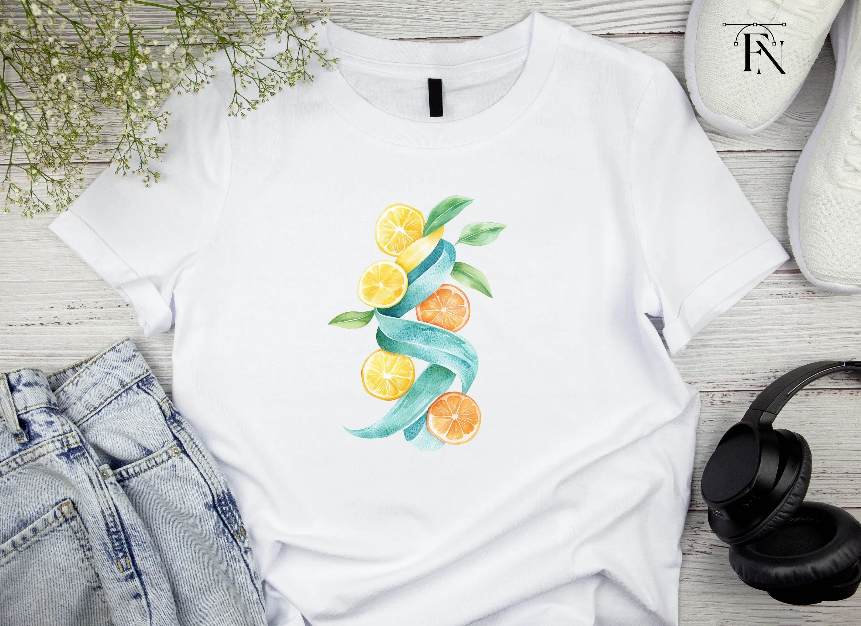 Citrus Swirl Clipart Bundle
