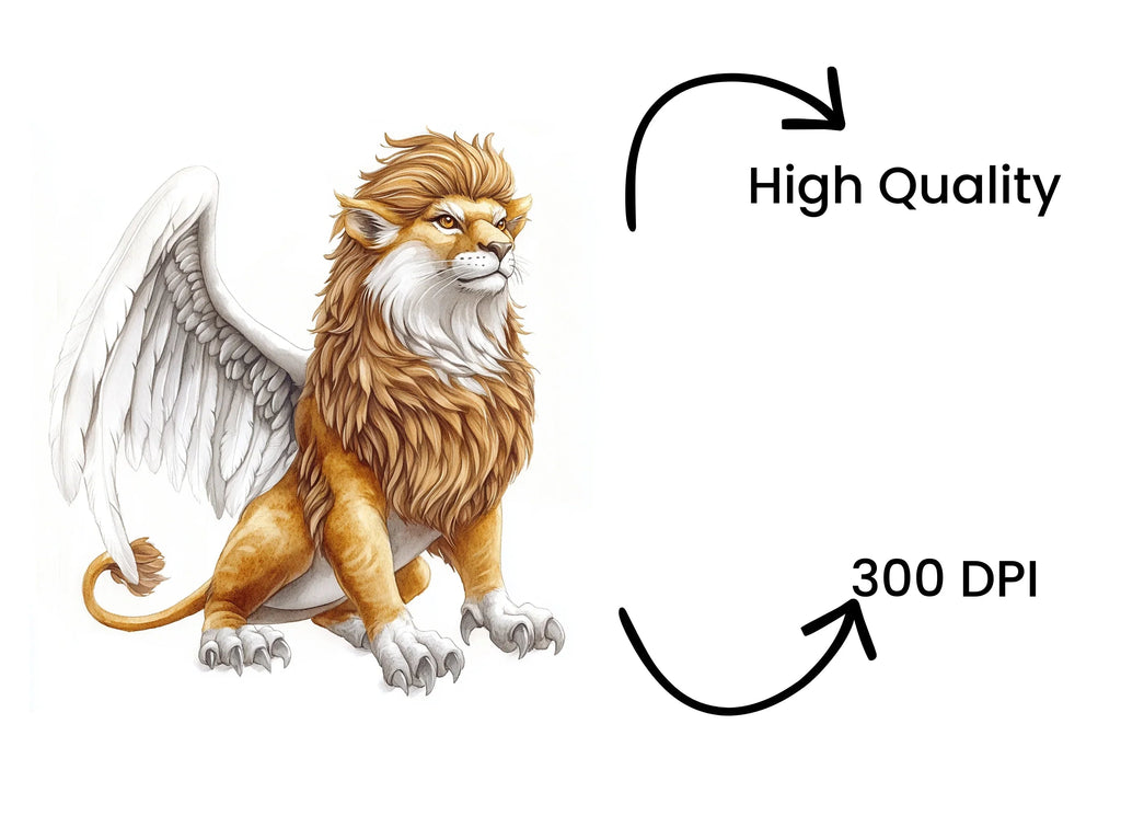 Majestic Winged Lion Clipart Bundle