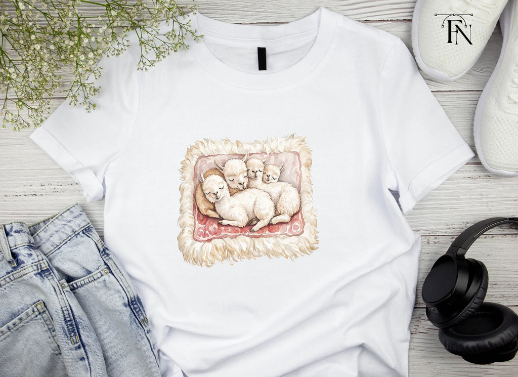 Cute Sleeping Baby Alpaca Clipart Bundle