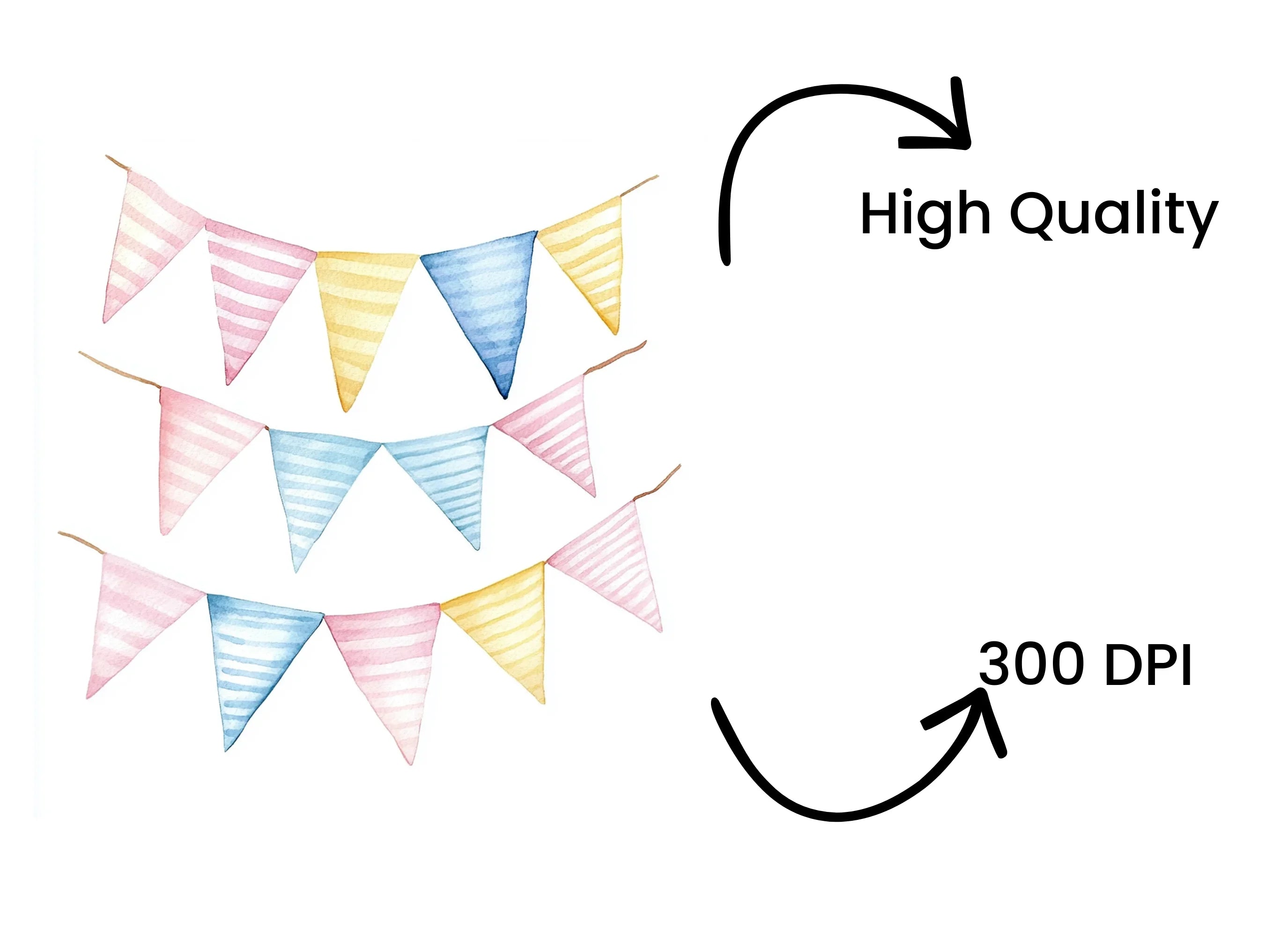 Pastel Bunting Clipart Bundle