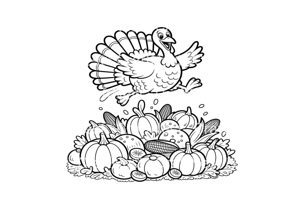 Cute Turkey Thanksgiving Coloring Books