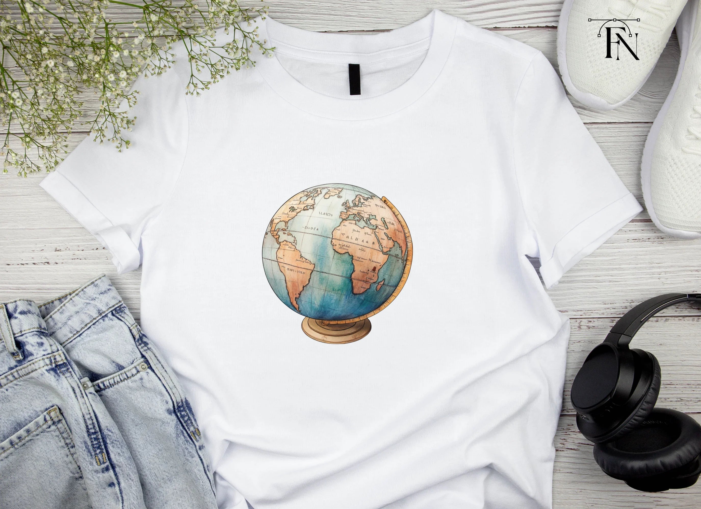 Vintage World Globe Clipart Bundle