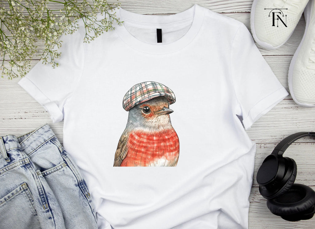 Charming Robin in Plaid Cap Clipart Bundle