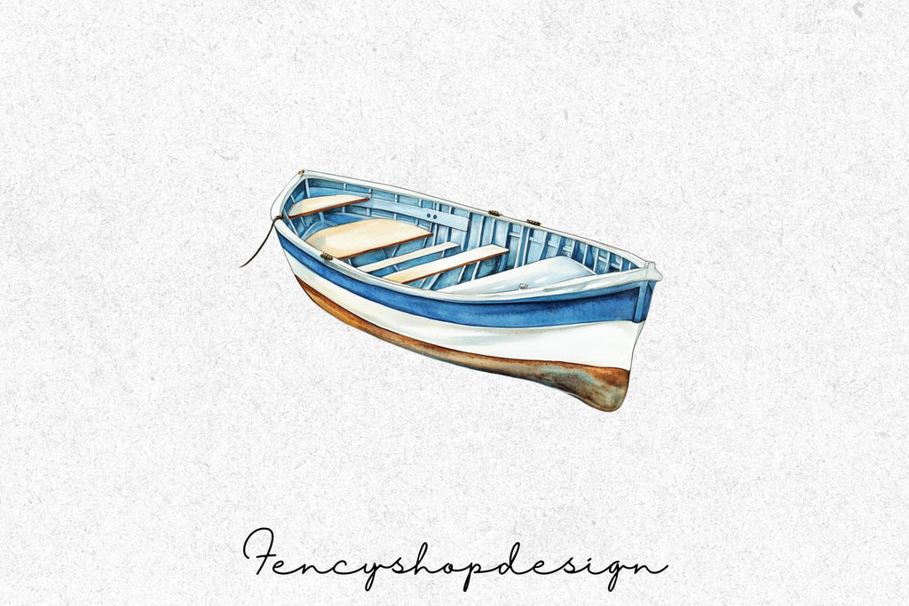 Blue Boats Clipart Bundle
