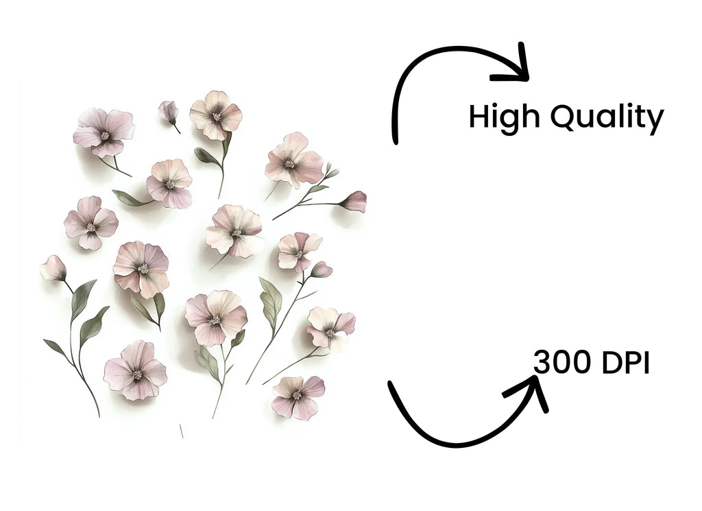 Blush Pink Floral Clipart Bundle