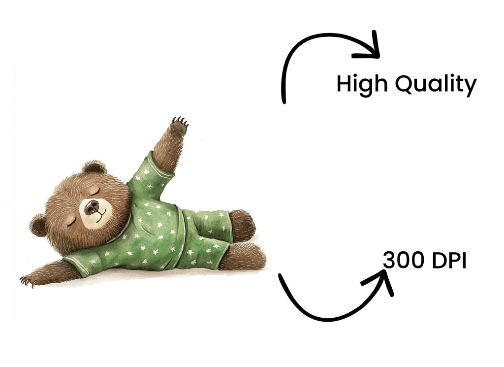 Cute Sleeping Bear Clipart Bundle