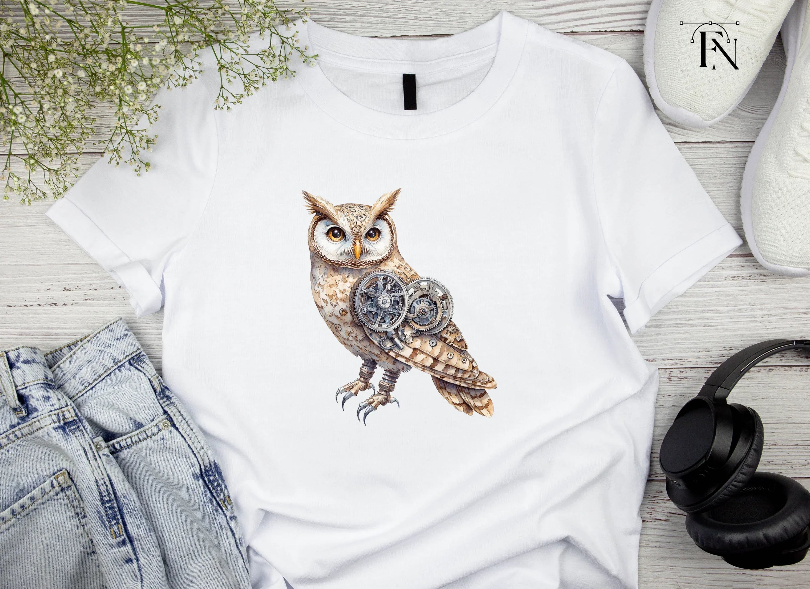 Steampunk Owl Mechanical Bird Clipart Bundle
