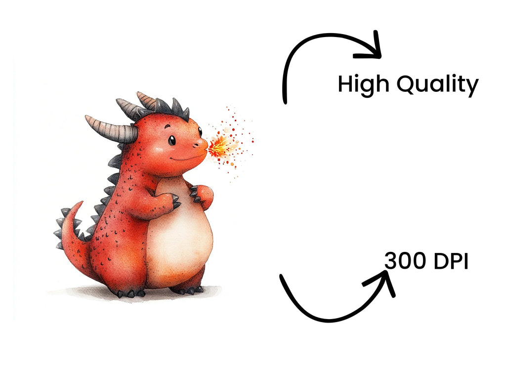 Cute Red Dragon Clipart Bundle