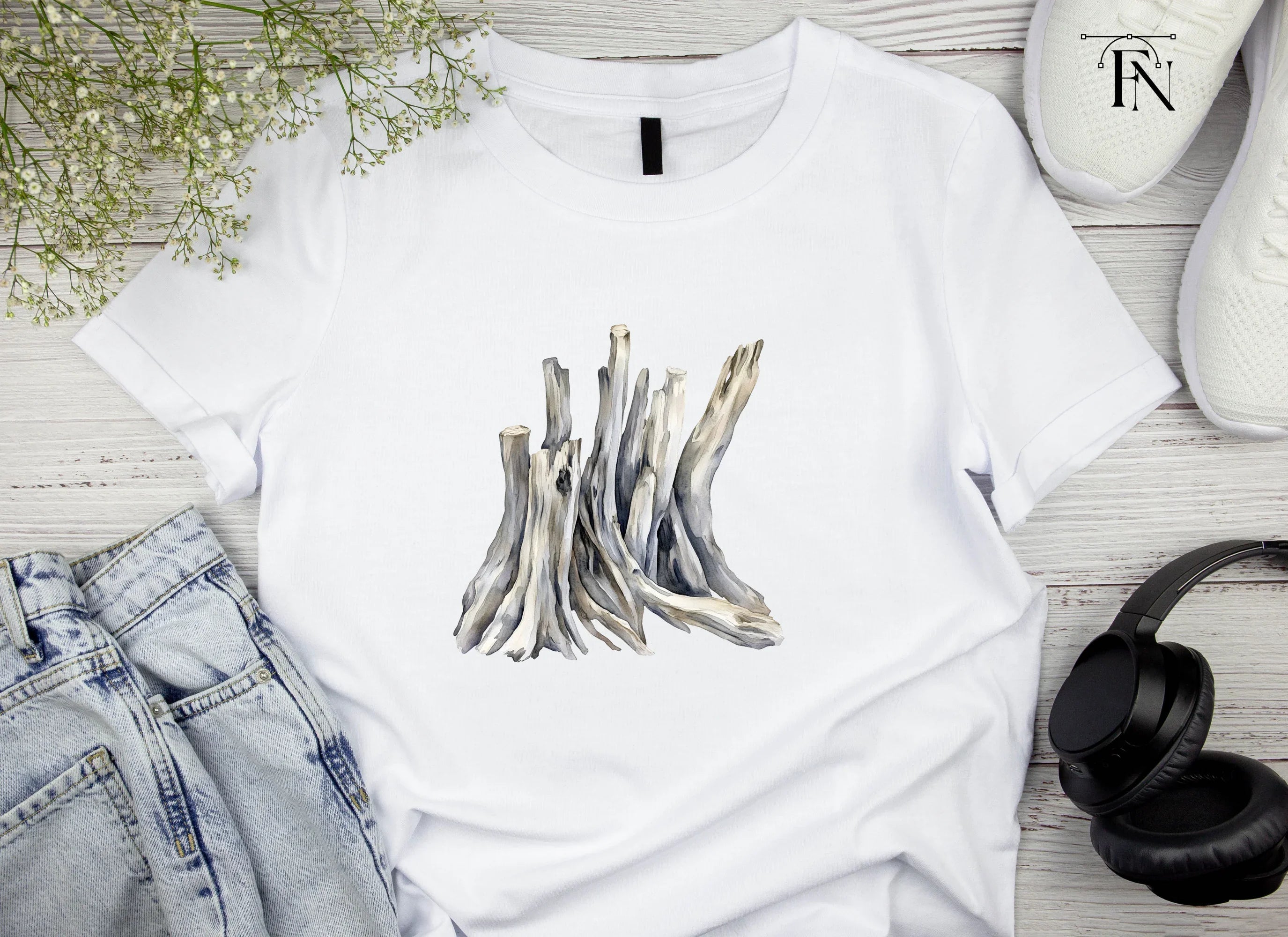 Driftwood Stack Clipart Bundle