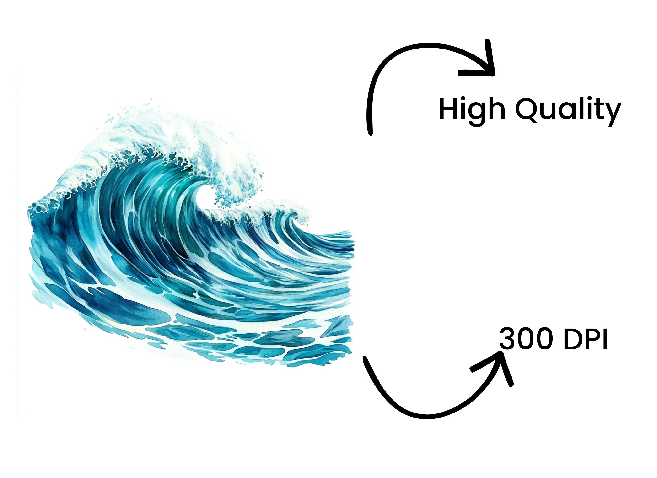 Dynamic Ocean Waves Clipart Bundle