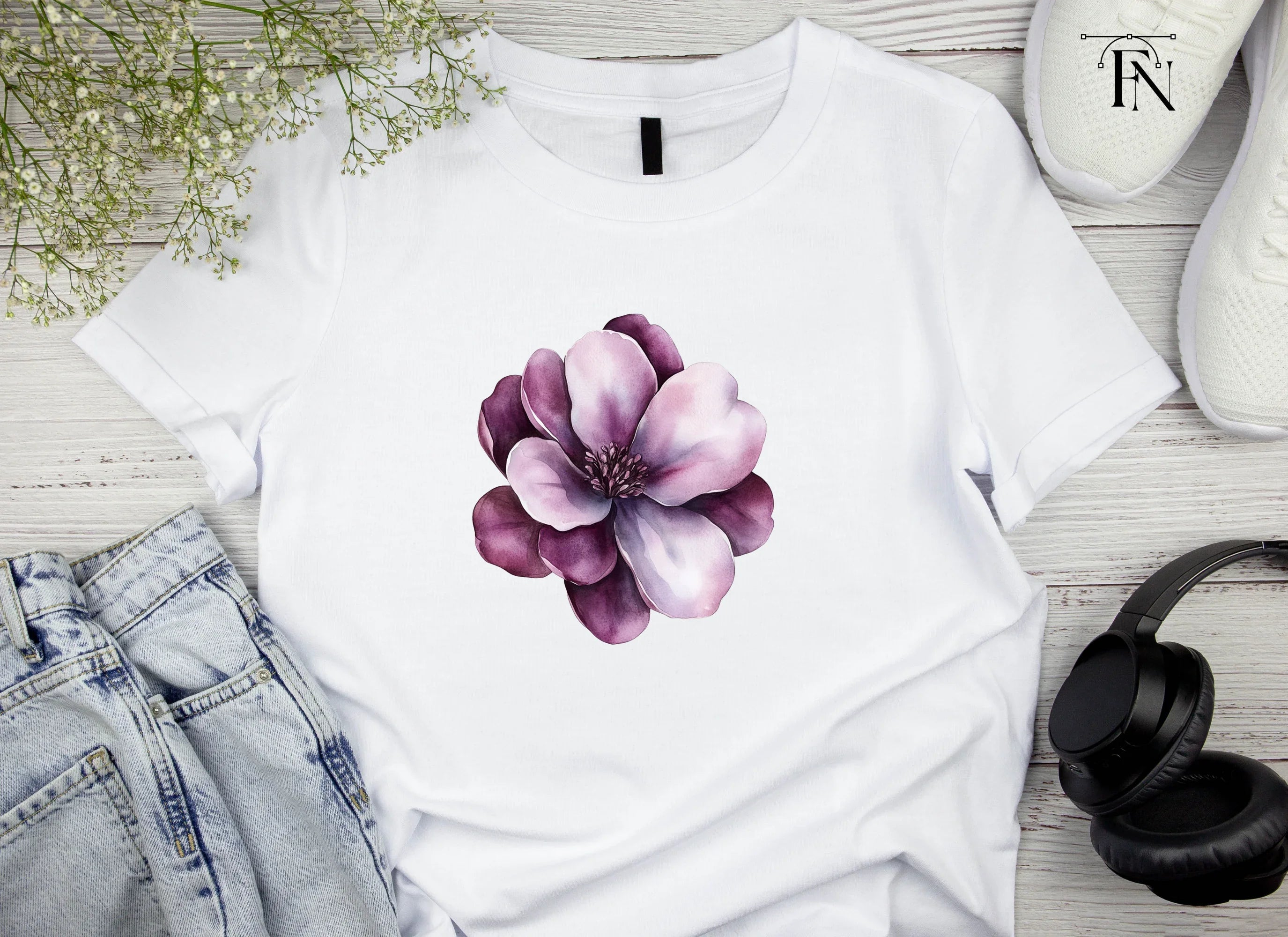 Purple Flowers Clipart Bundle