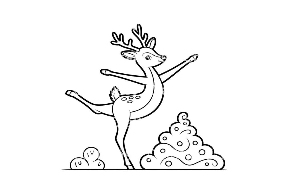 Cute Reindeer Winter Coloring Books