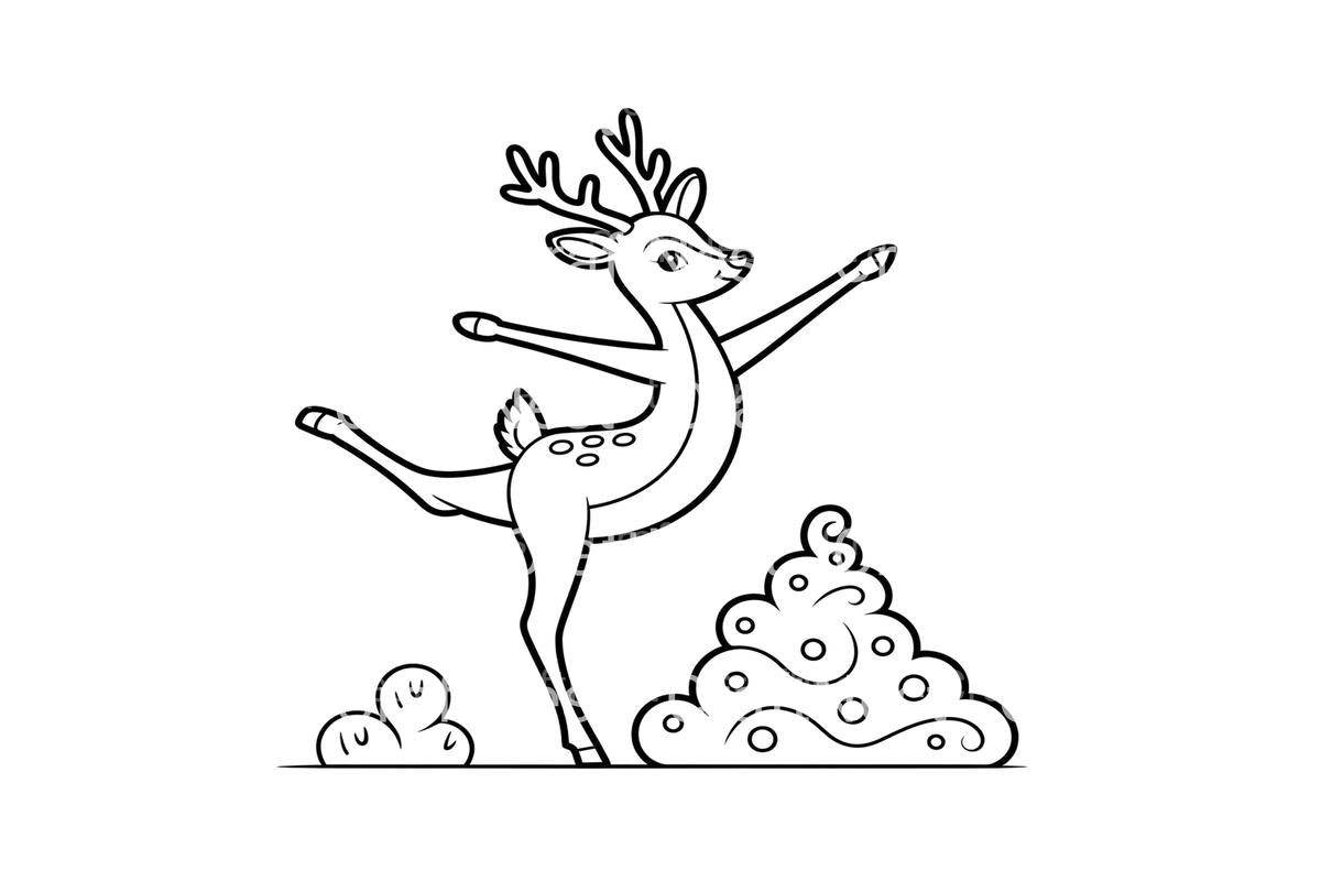 Cute Reindeer Winter Coloring Books