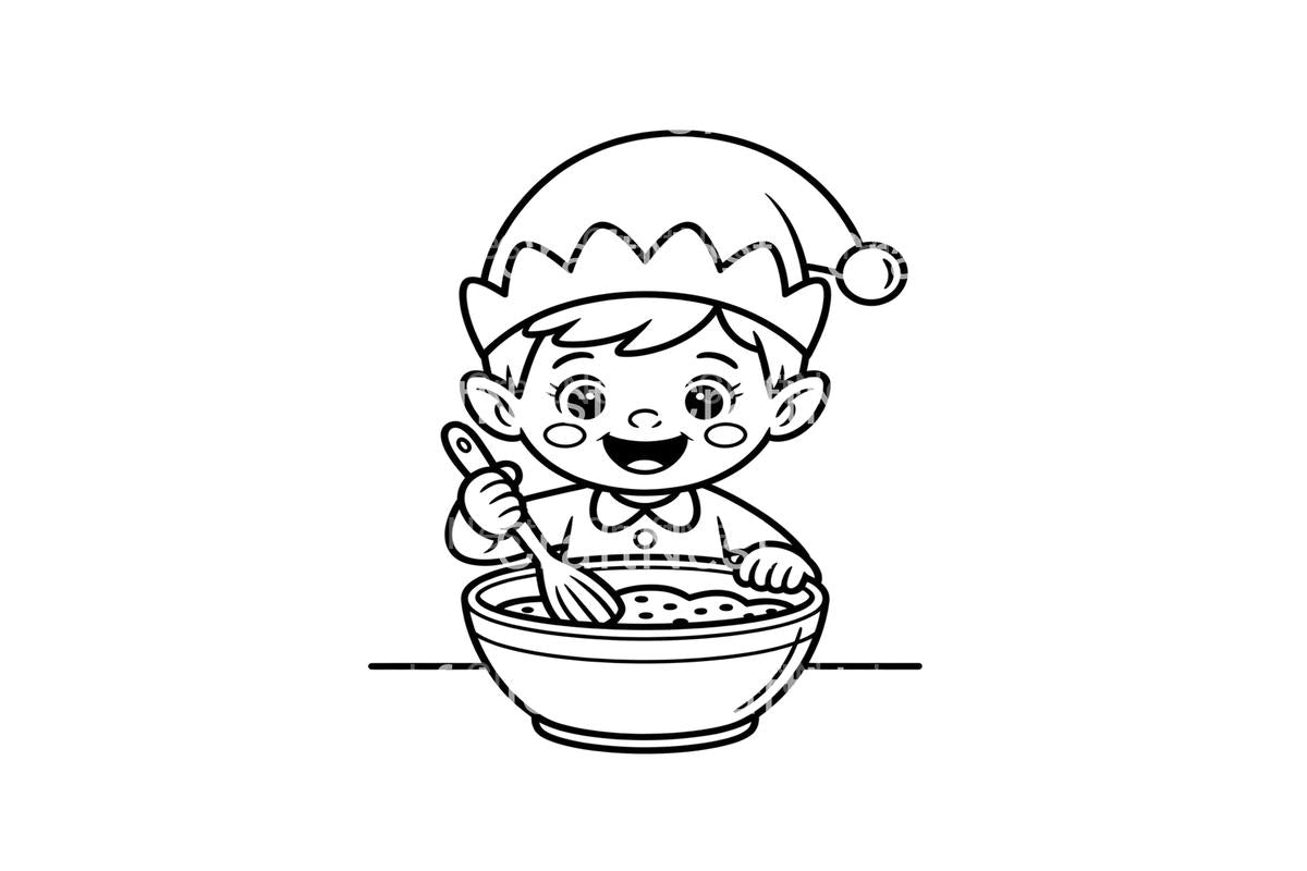 Christmas Elf Baking Fun Coloring Books