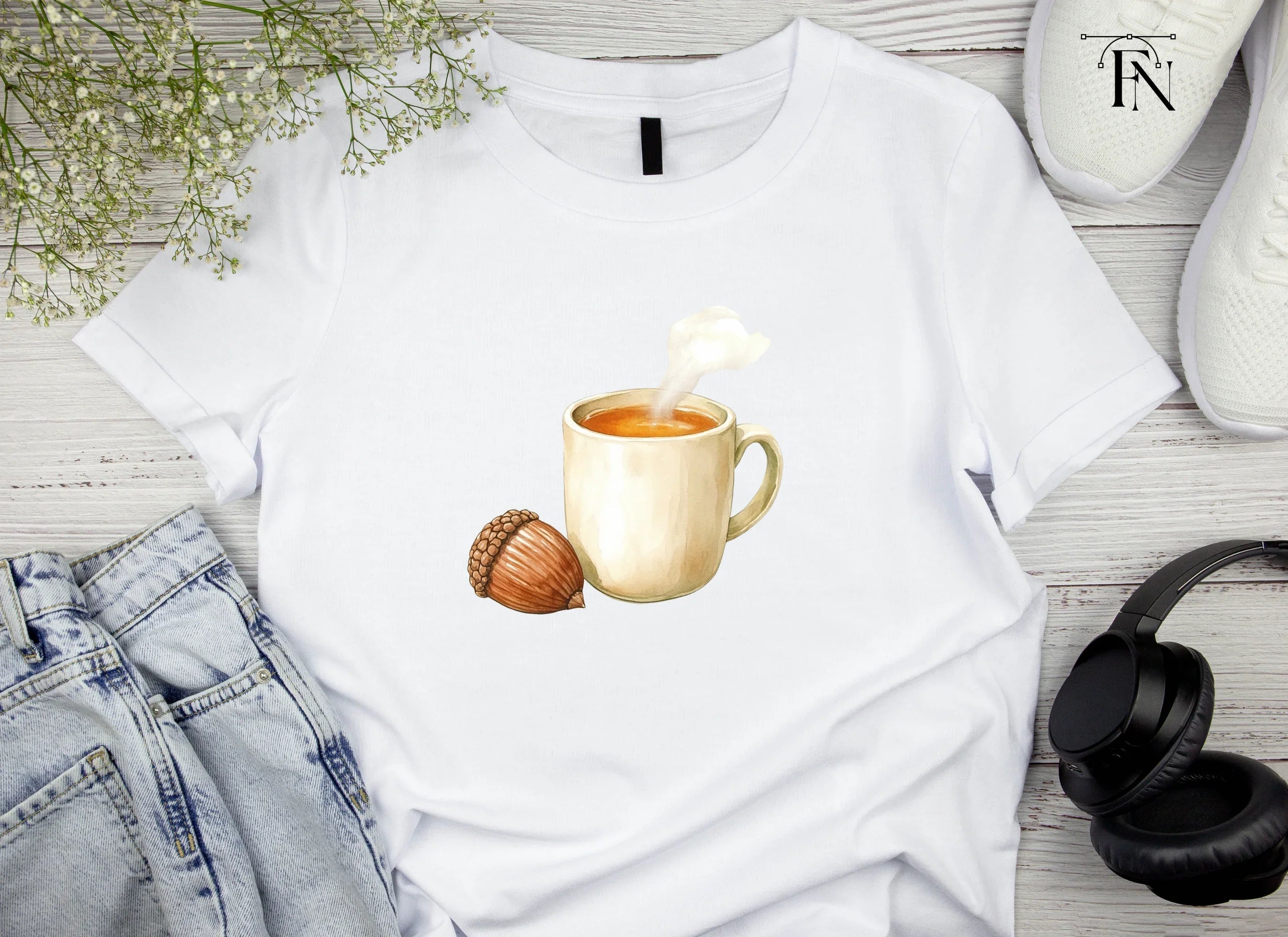 Cozy Autumn Acorn Clipart Bundle
