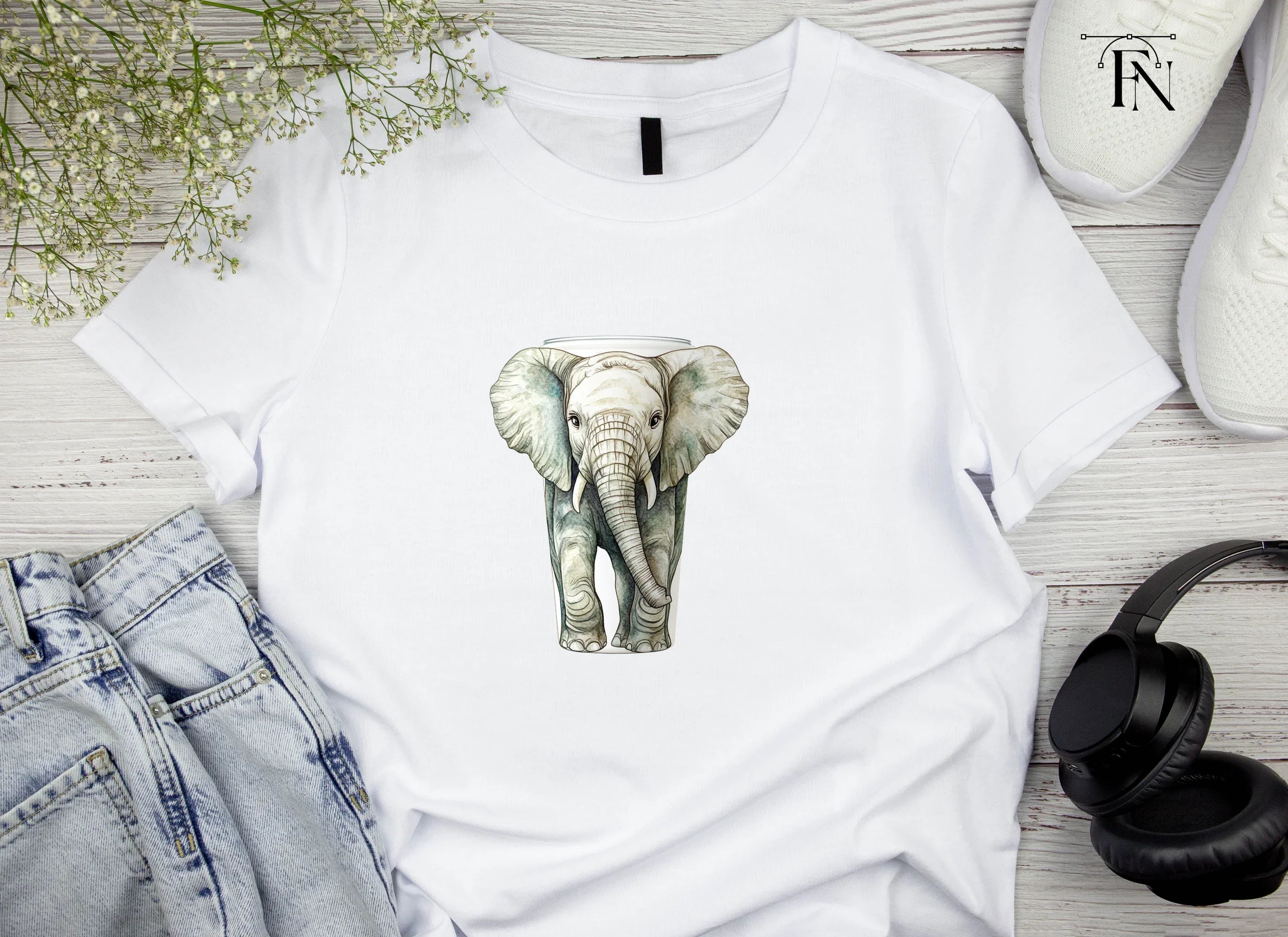 Baby Elephant Tumbler Clipart Bundle