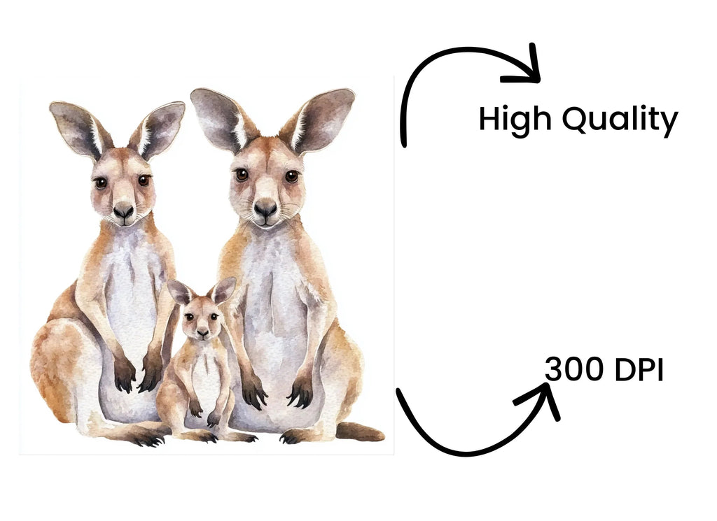Cute Kangaroo Family Clipart Bundle