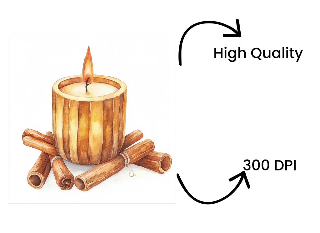 Cinnamon Candle Clipart Bundle