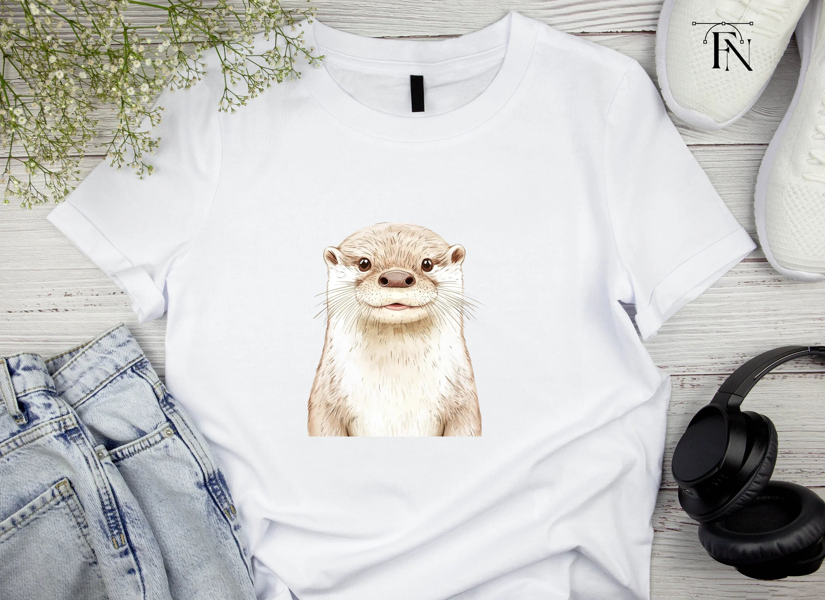 Smiling Otter Faces Clipart Bundle