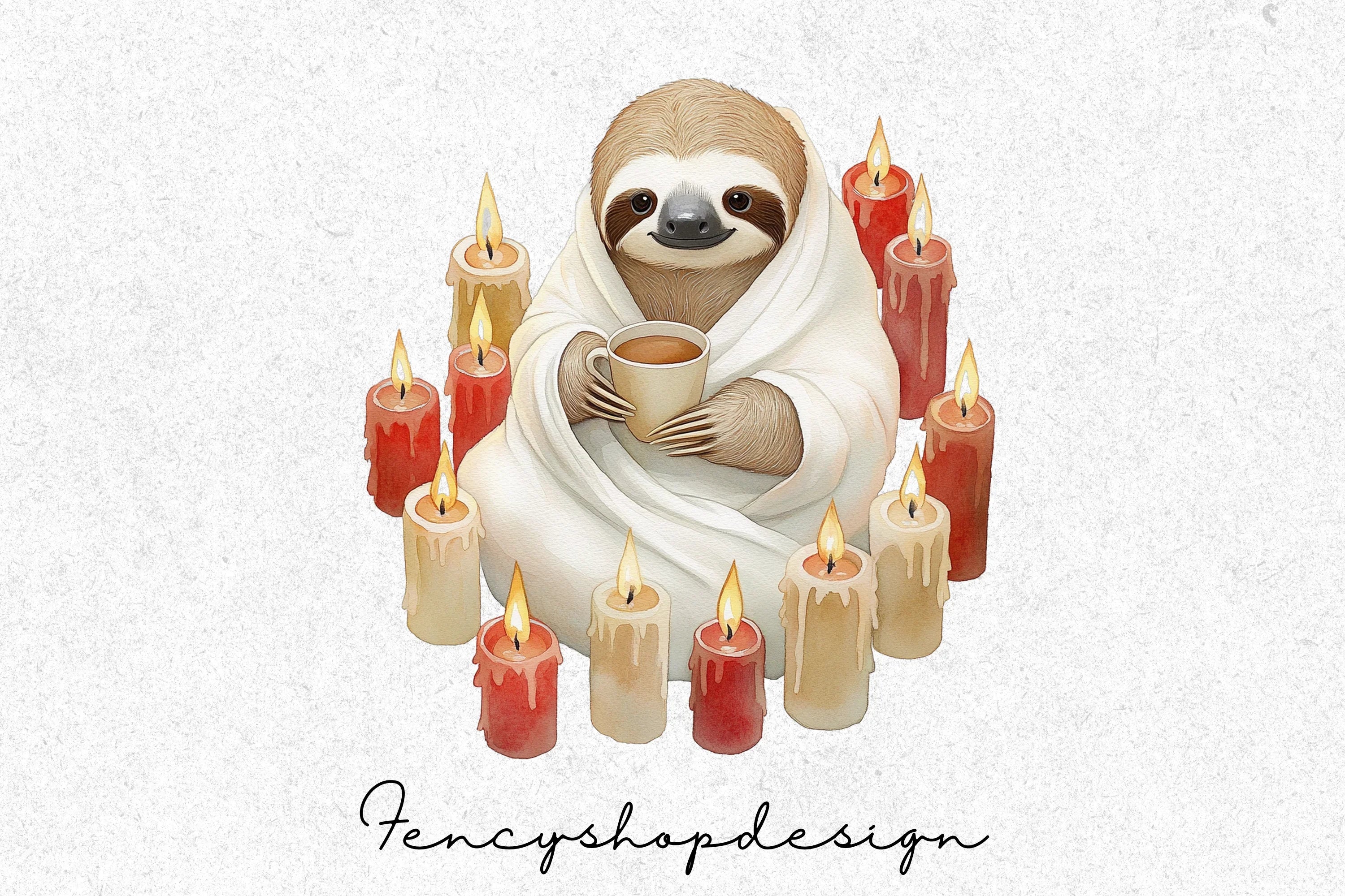 Christmas Sloth Holidays Clipart Bundle