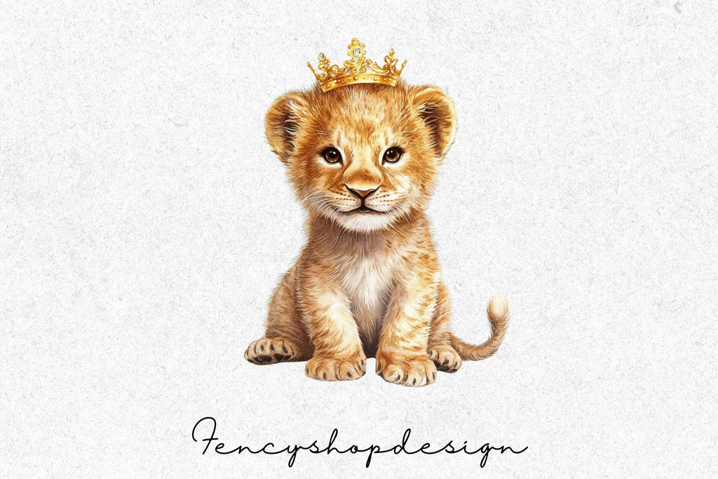 Cute Lion Cub King Clipart Bundle