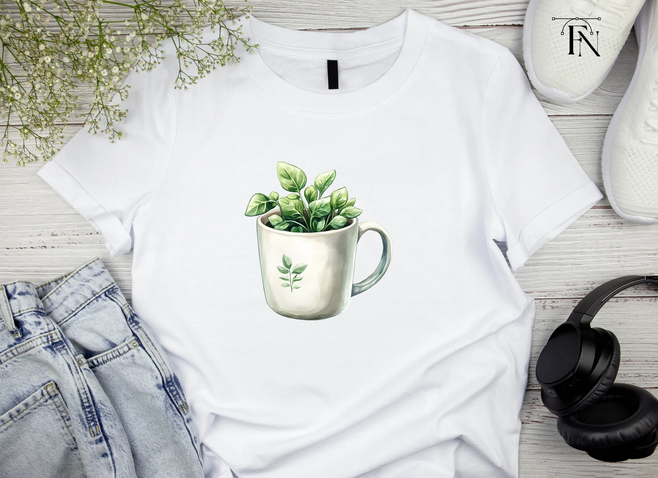 Potted Herb Mugs Clipart Bundle