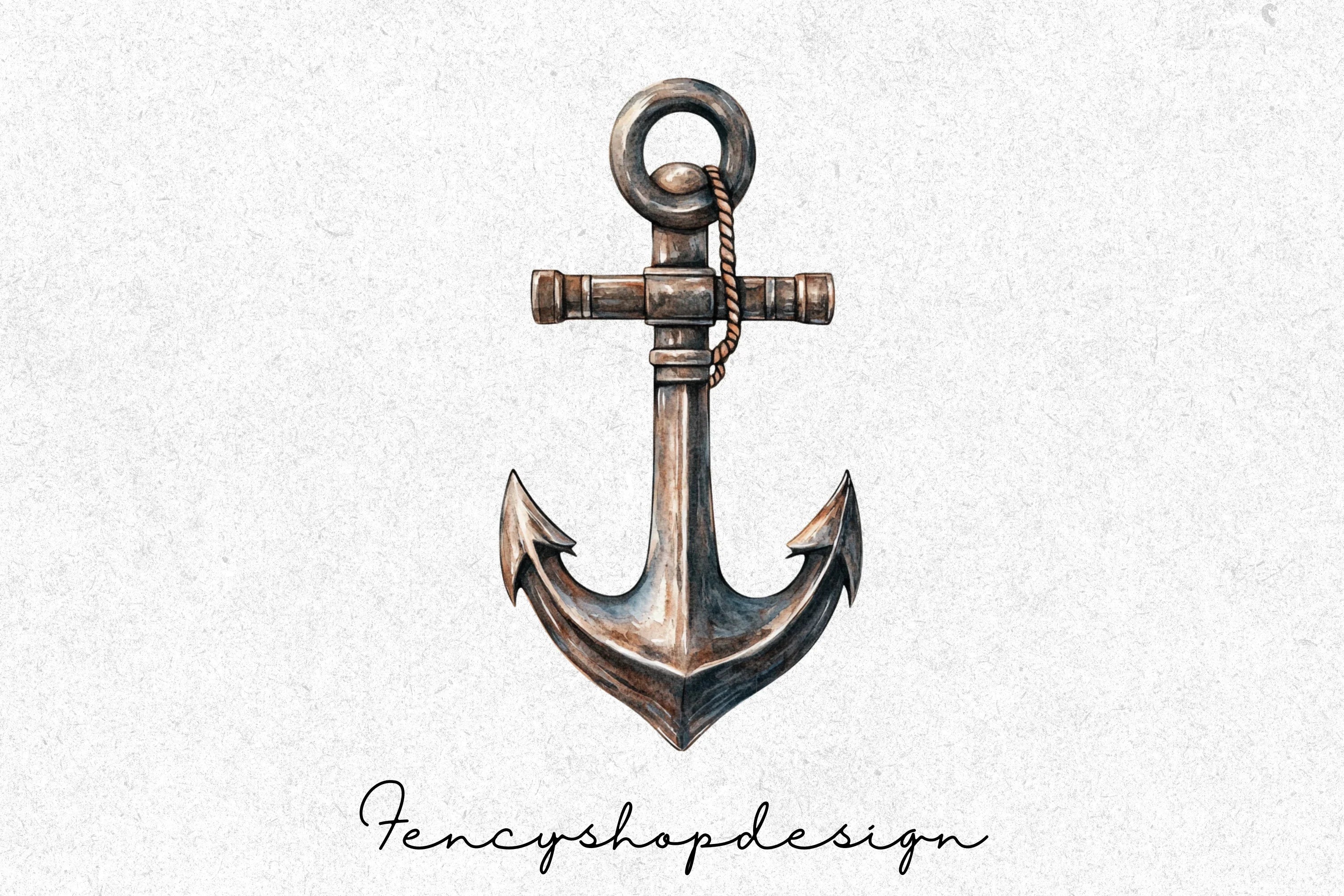Rustic Nautical Anchor Clipart Bundle