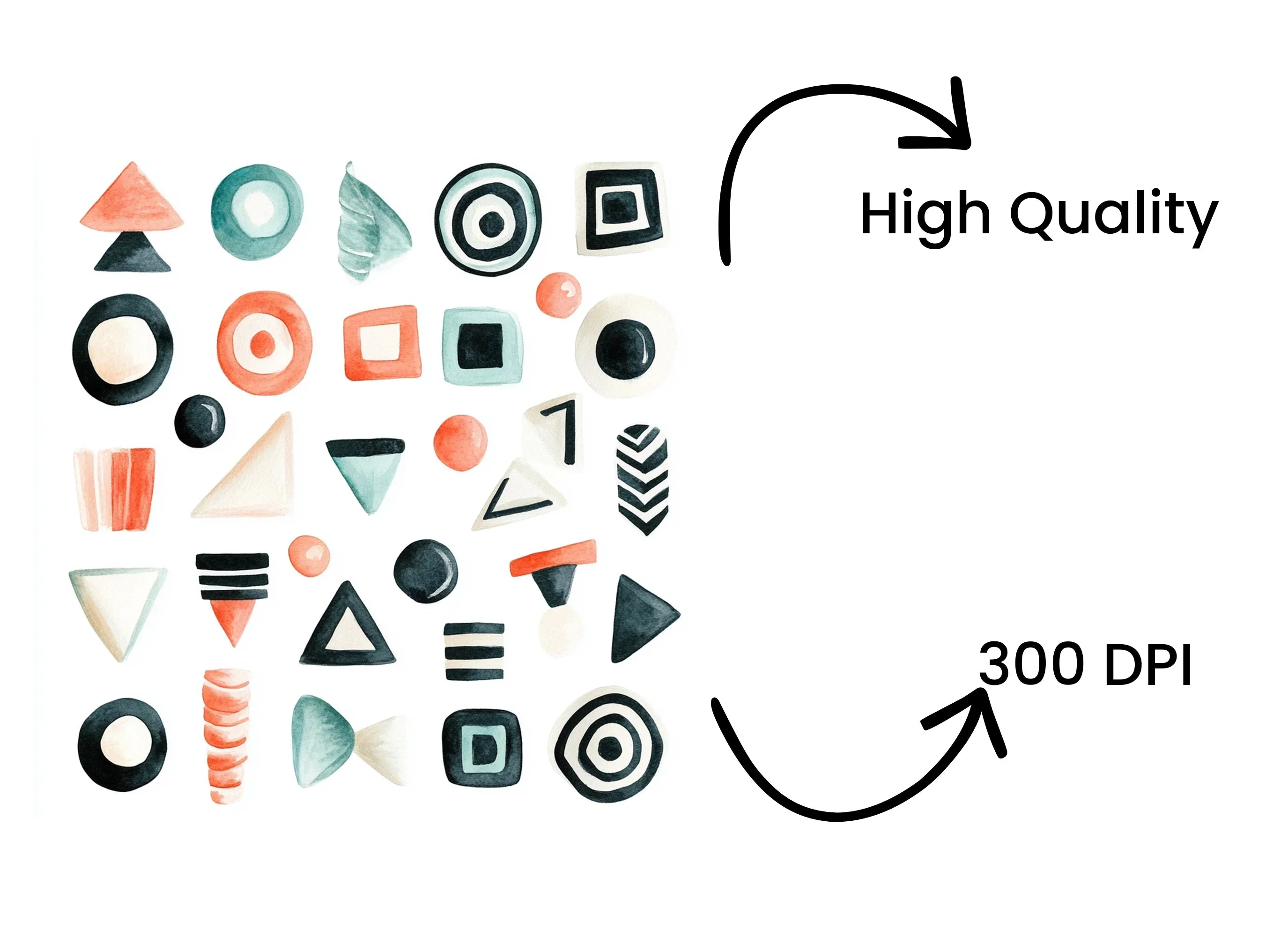 Abstract Geometric Shapes Clipart Bundle