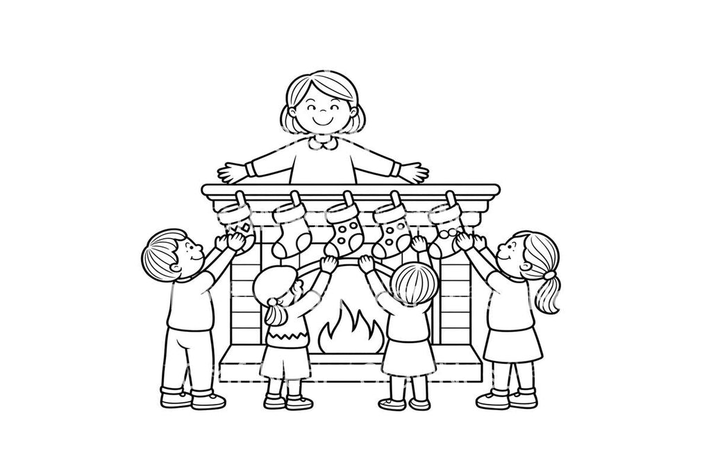 Decorating Fireplace Coloring Books