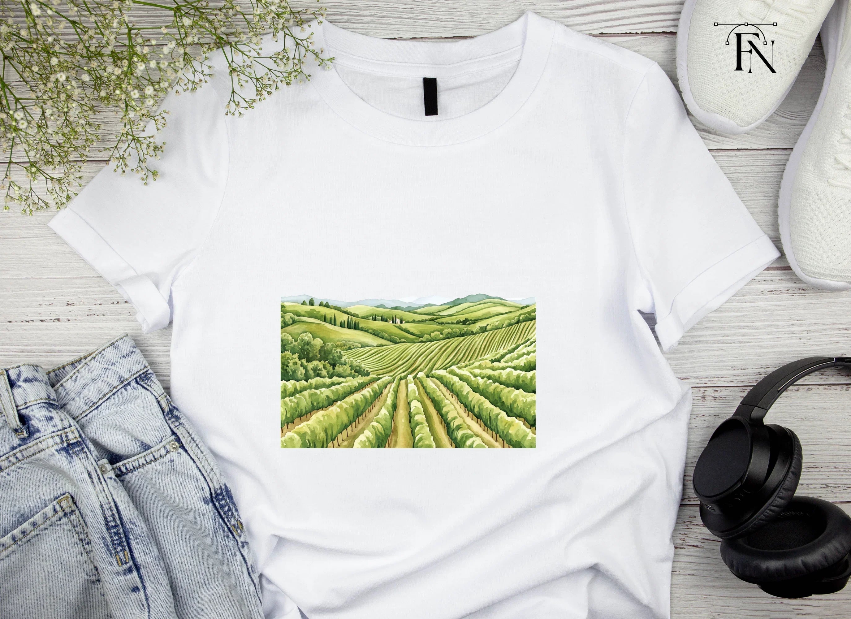 Vineyard Scenery Clipart Bundle