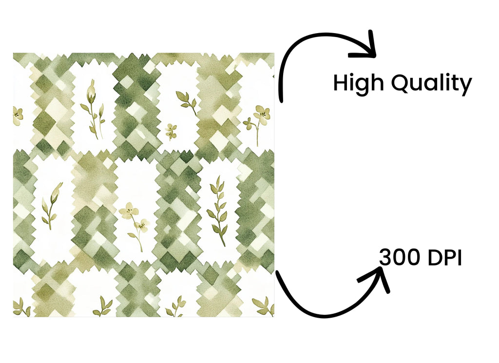 Gingham Floral Patterns Clipart Bundle