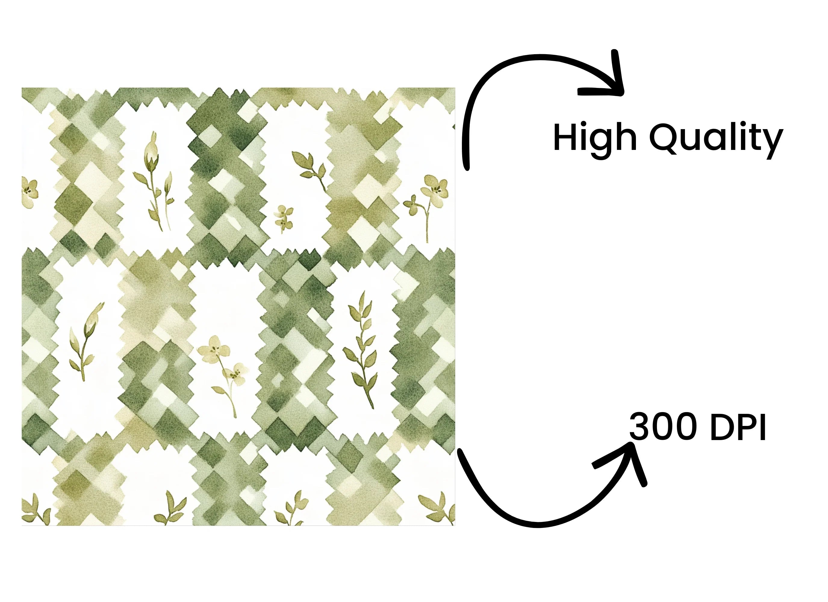 Gingham Floral Patterns Clipart Bundle
