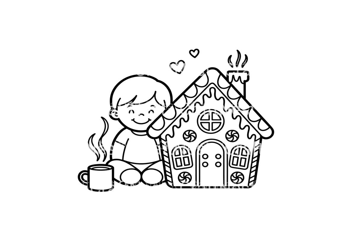 Gingerbread House Cozy Winter Coloring Books