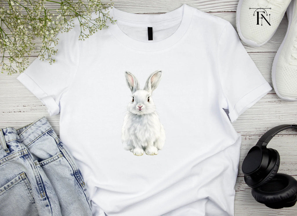 Cute White Rabbit Illustration Clipart Bundle