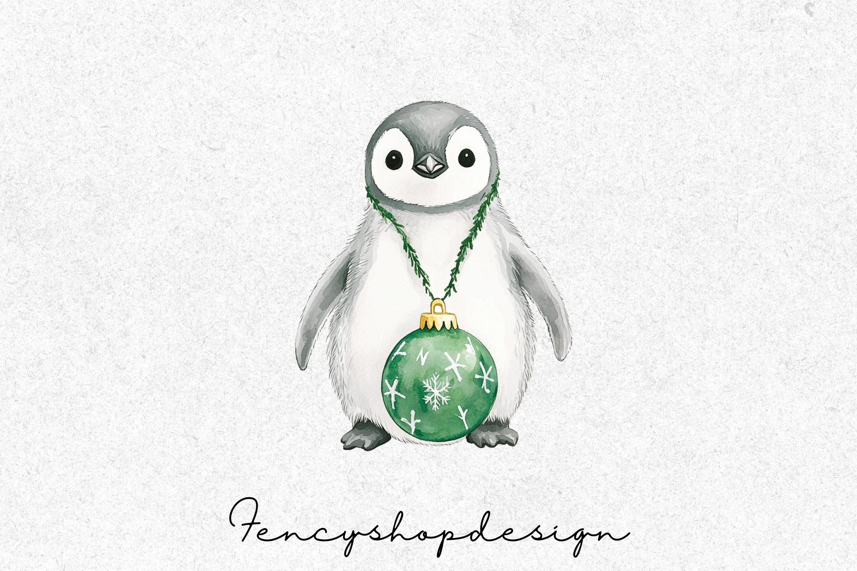 Adorable Christmas Penguin Clipart Bundle