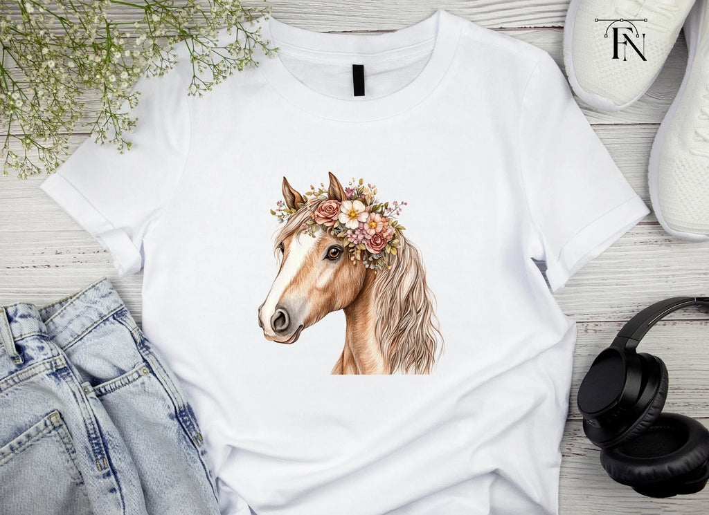 Horses with Flower Crowns Clipart Bundle