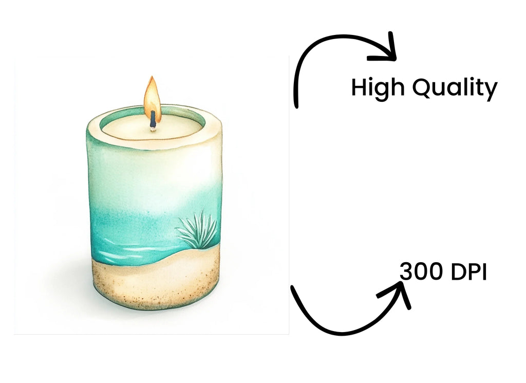 Beach Themed Candle Clipart Bundle