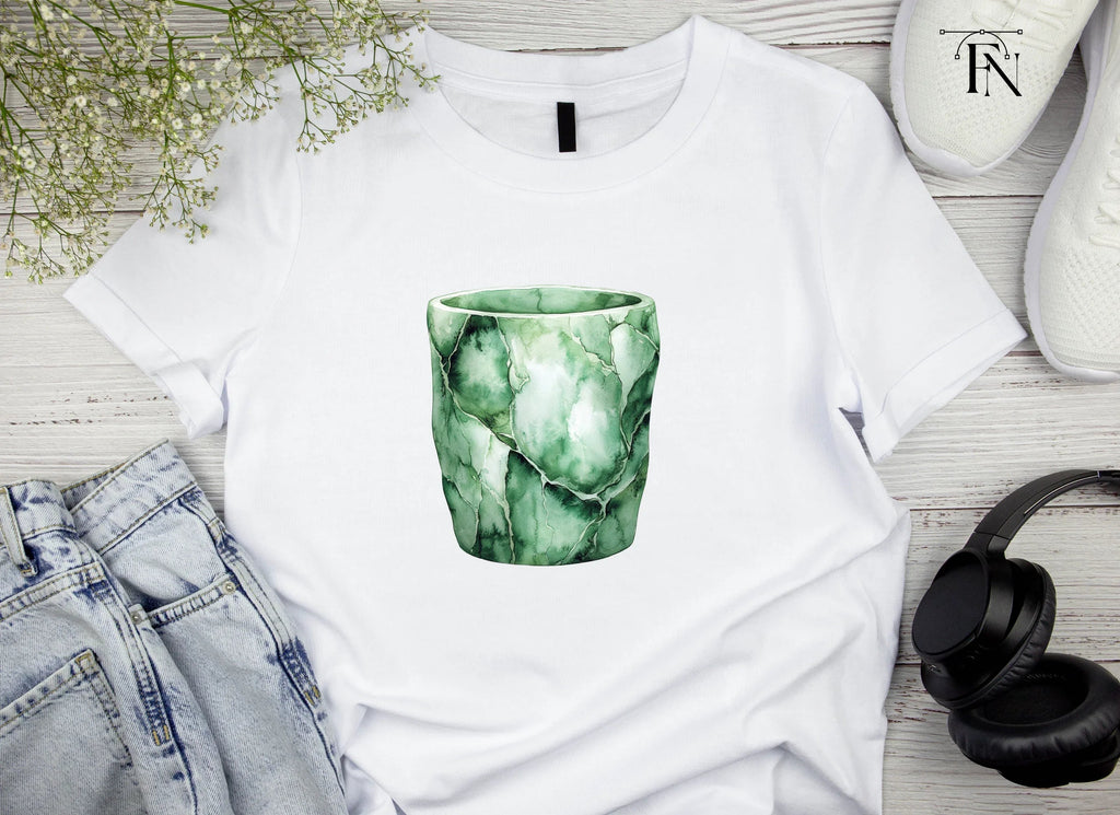 Green Marble Texture Cup Clipart Bundle