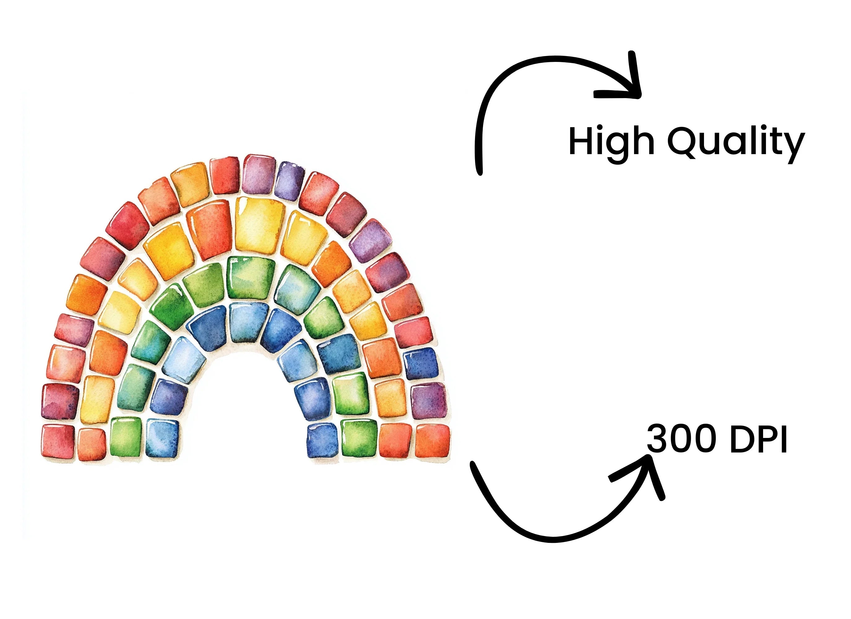 Rainbow Block Clipart Bundle