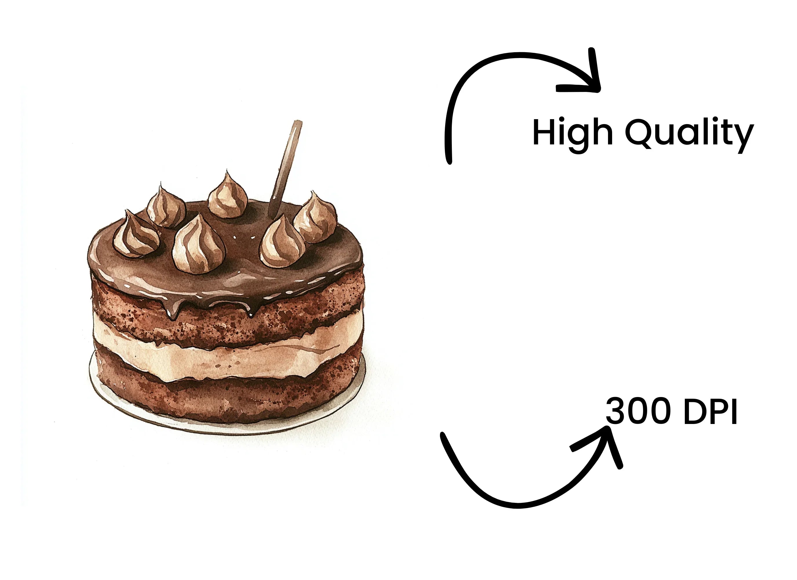 Chocolate Layer Cake Clipart Bundle