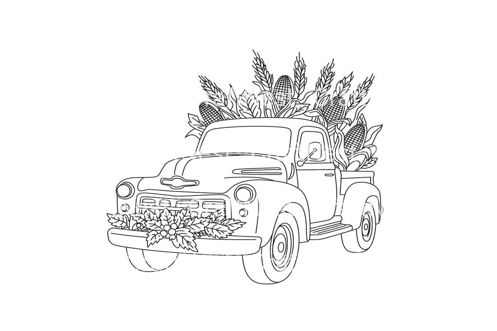 Harvest Truck and Corn Coloring Books