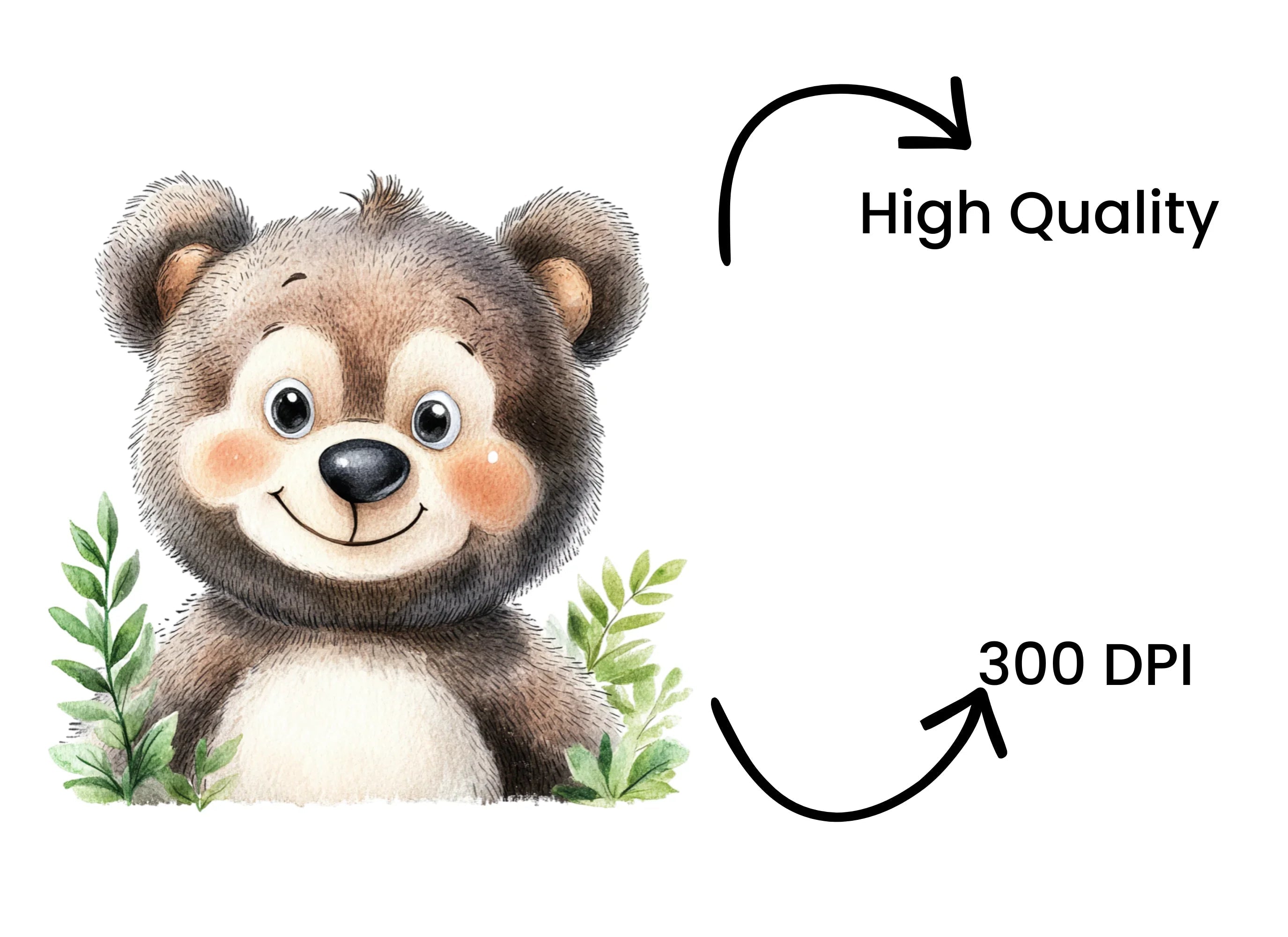 Cute Bear Head Clipart Bundle