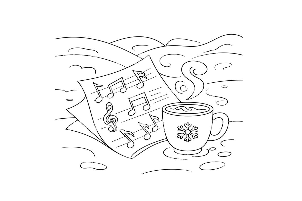 Christmas Double Bass Player Coloring Books