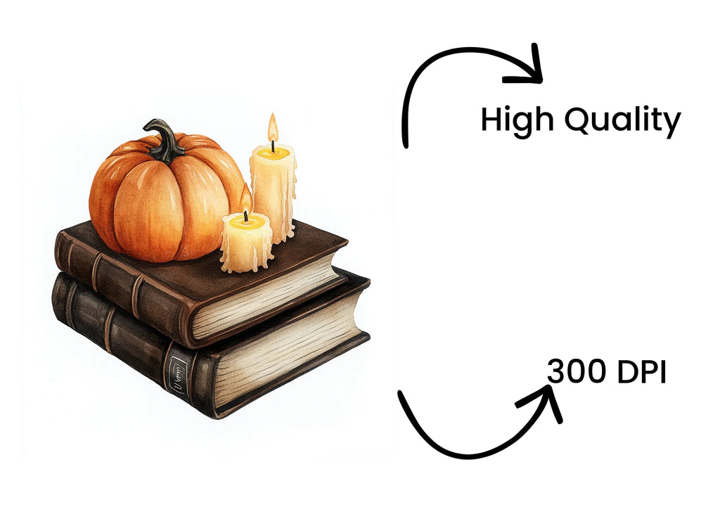 Halloween Pumpkin Candle Clipart Bundle