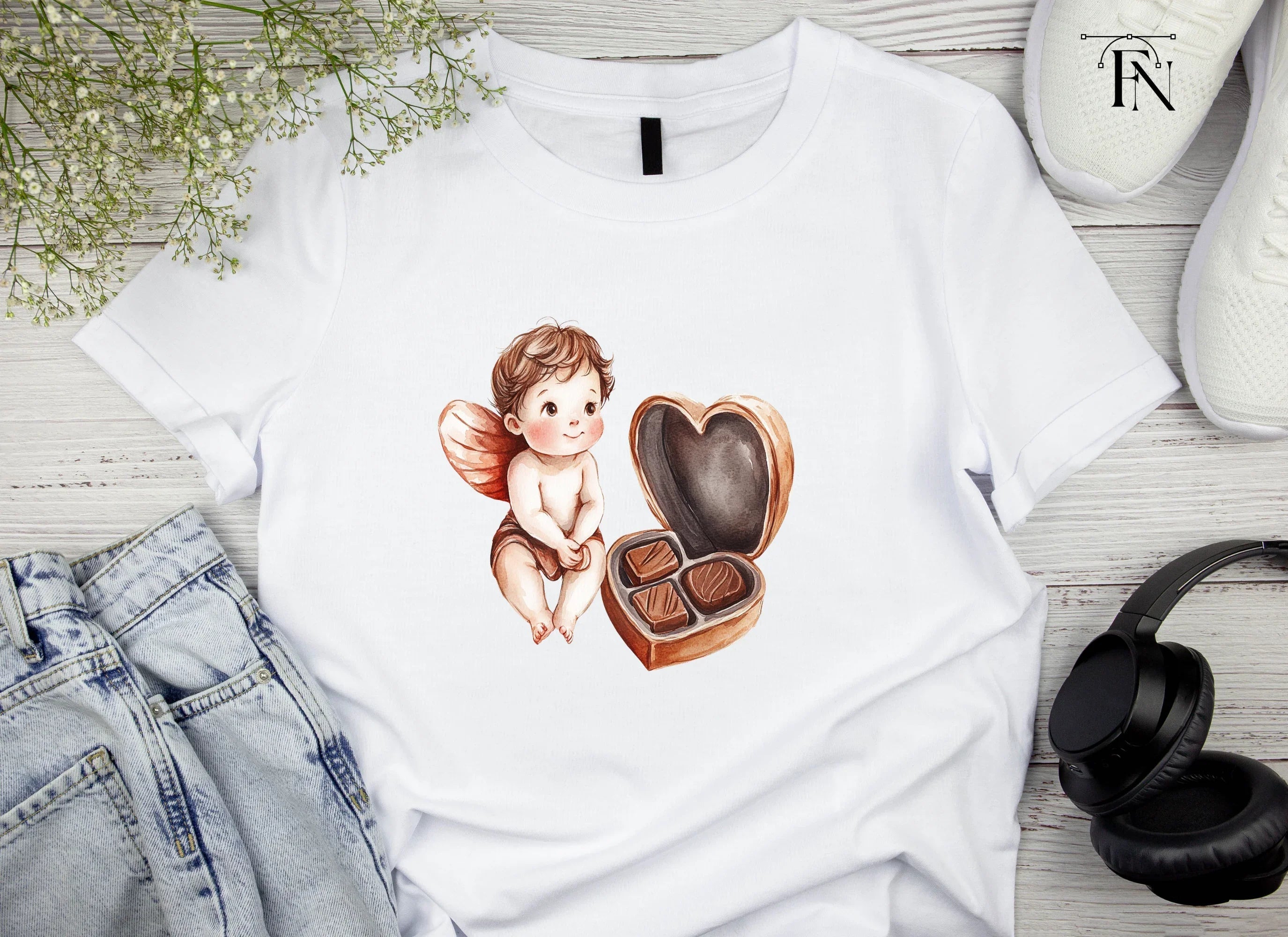 Valentine Cherubs Chocolate Box Clipart Bundle