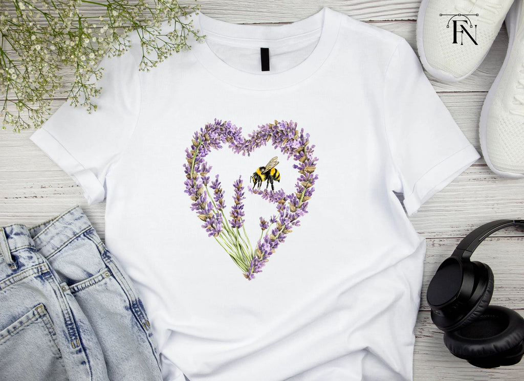Lavender Heart with Bee Clipart Bundle