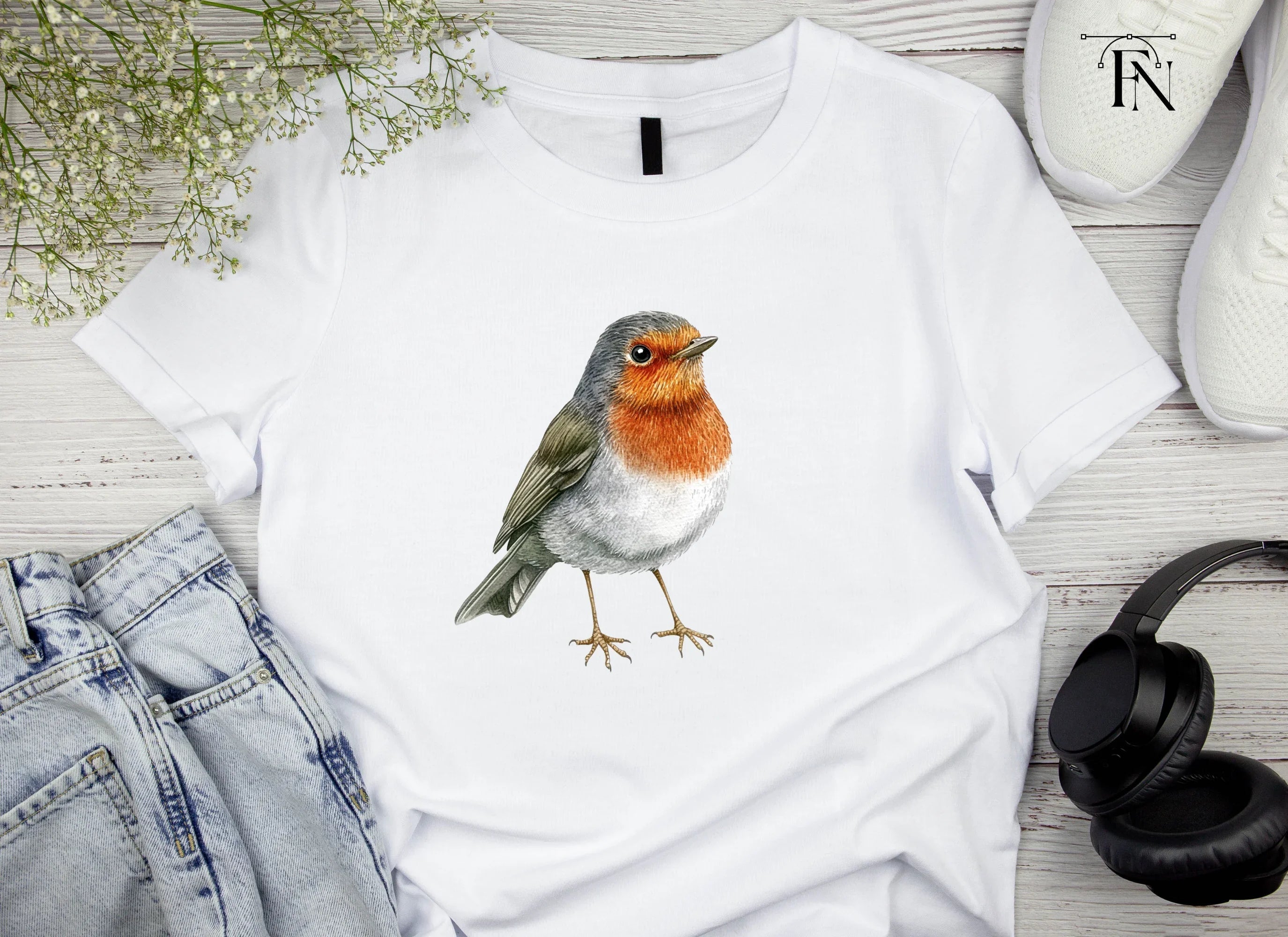Realistic Robin Bird Clipart Bundle